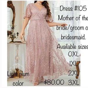 Bridesmaids mother of bride wedding anniversary dress party formal pale purple